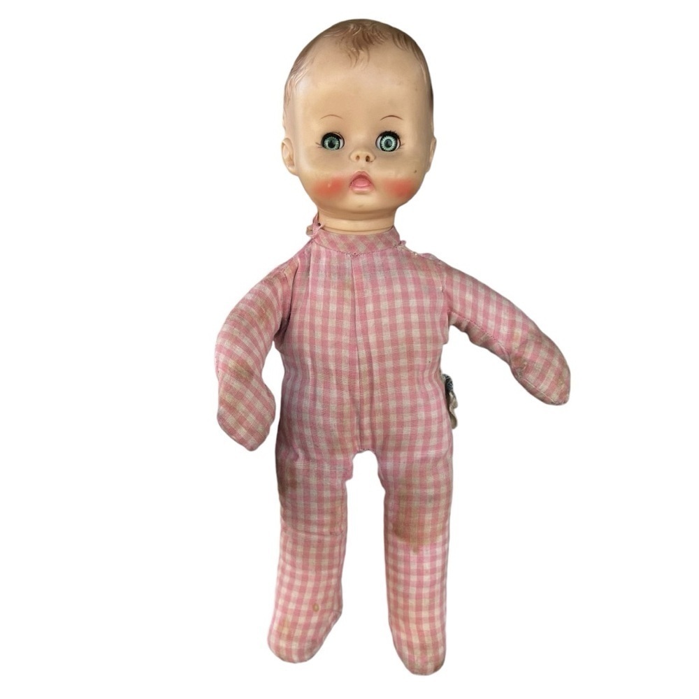 Vintage 1971 Effanbee Doll 8171 Soft Body Molded Hair Green Sleepy Eyes 14” READ